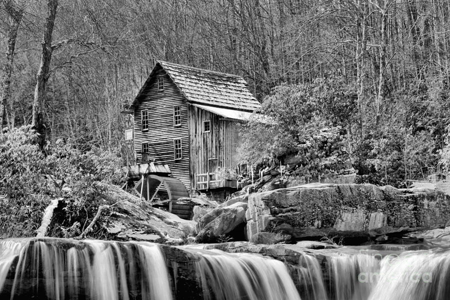 Glade Creek In Black And White Photograph by Adam Jewell