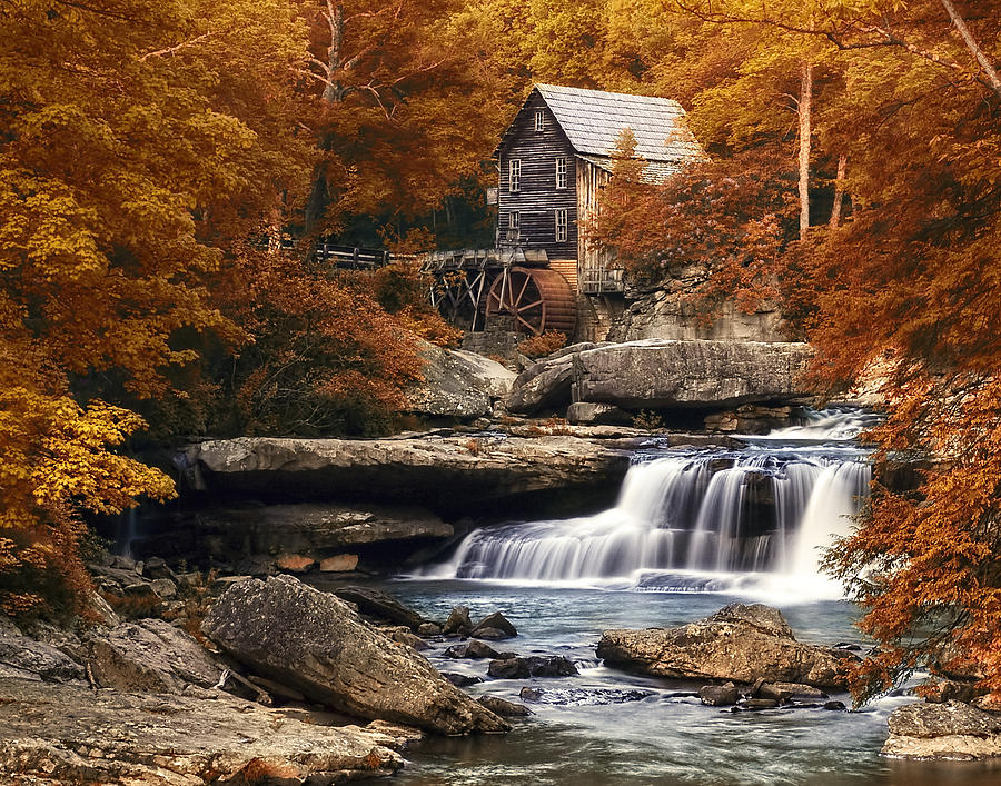 Fall Photograph - Glade Creek Mill in Autumn by Tom Mc Nemar