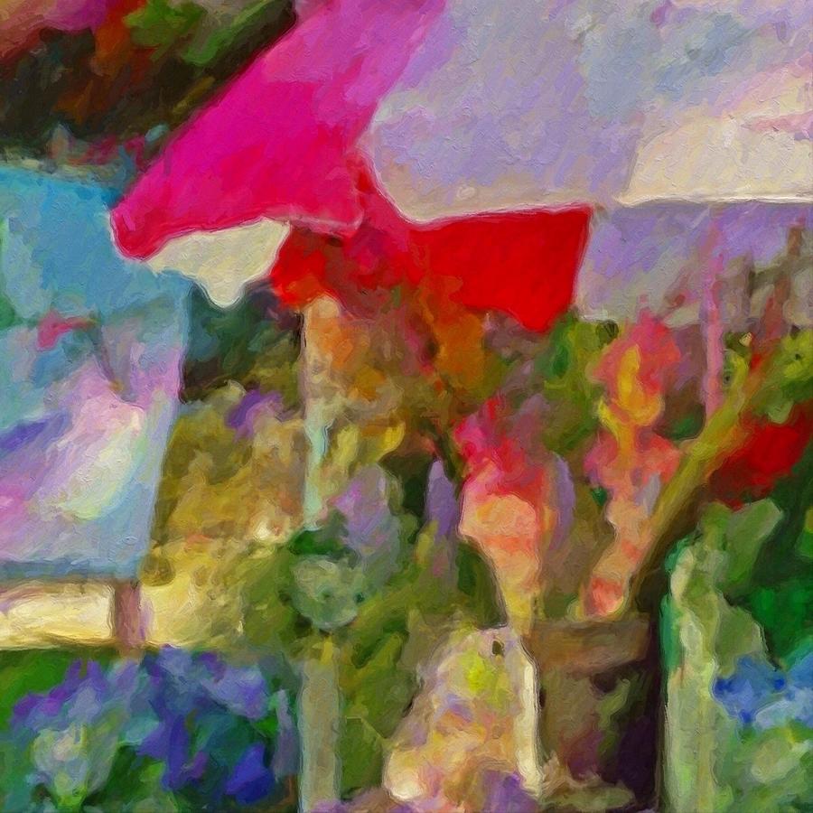 S Gladiolas for Sale Roadside - Square Painting by Lyn Voytershark