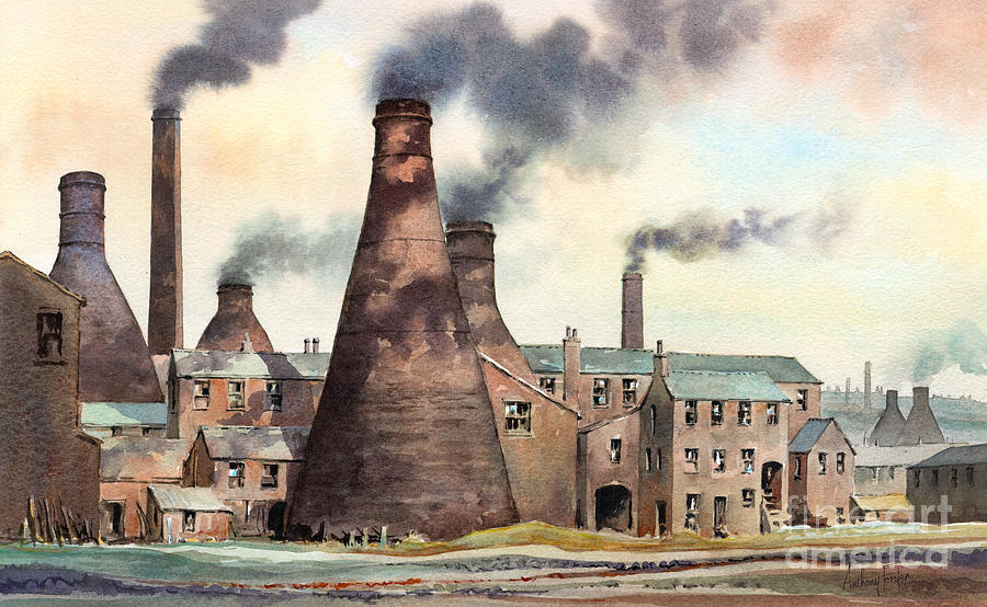Stoke-on-trent Painting - Gladstone Pottery Works by Anthony Forster Stoke-on-trent Painting - Gladstone Pottery Works by Anthony Forster