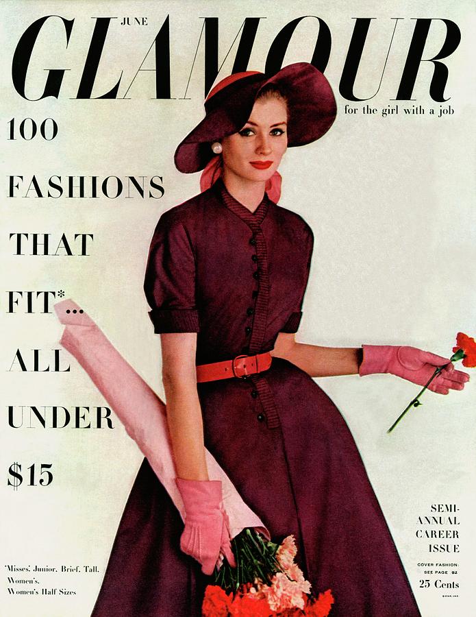 Glamour Cover Featuring Suzy Parker Photograph by Richard Rutledge