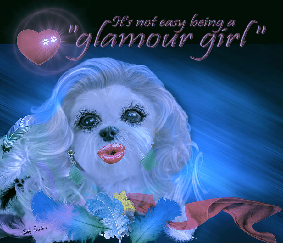 Dog Digital Art - Glamour Girl-2 by Kathy Tarochione