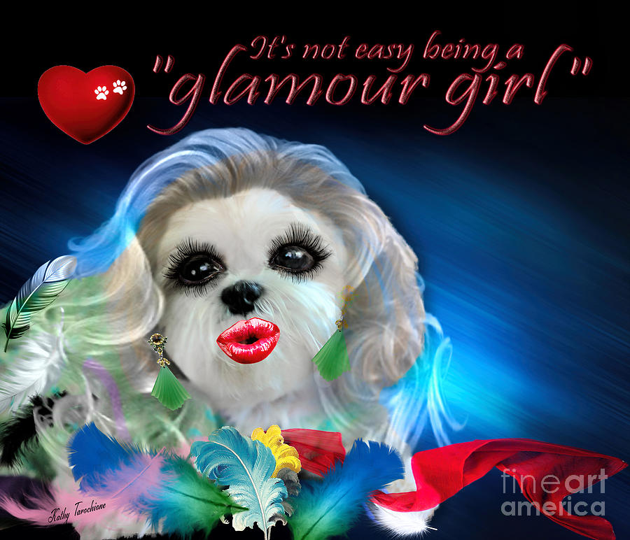 Hollywood Makeover Digital Art - Glamour Girl-3 by Kathy Tarochione