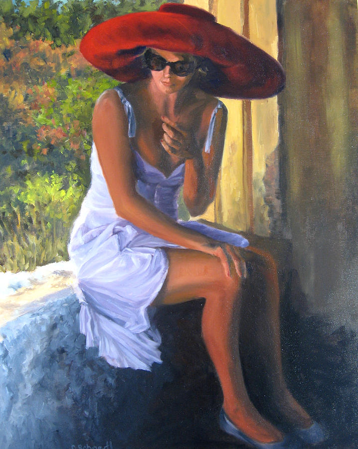 Glamour of a Red Hat Painting by Connie Schaertl