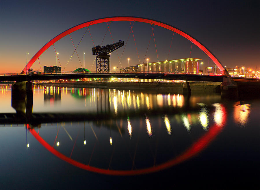 Clyde Arc Photograph - Glasgow Clyde Arc Bridge by Grant Glendinning