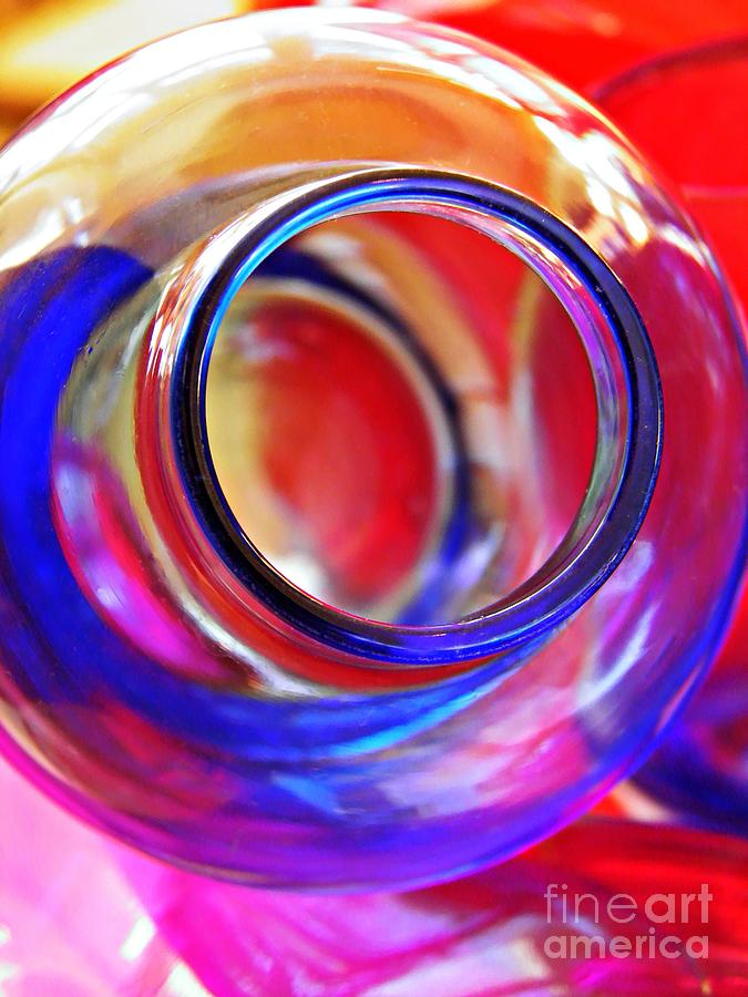 Bottle Photograph - Glass Abstract 592 by Sarah Loft
