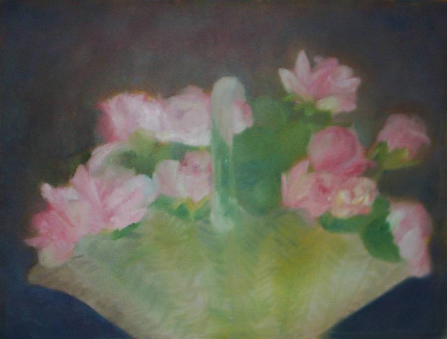 Glass Basket of Flowers Painting by Sheila Mashaw