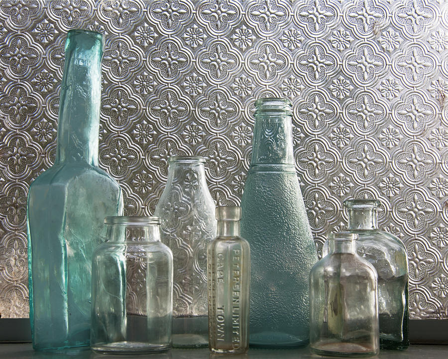 Still Life Photograph - Glass bottles 2 by Jocelyn Friis