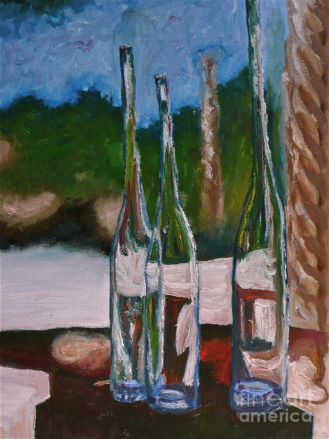 Glass Bottles Painting by Amy Fearn