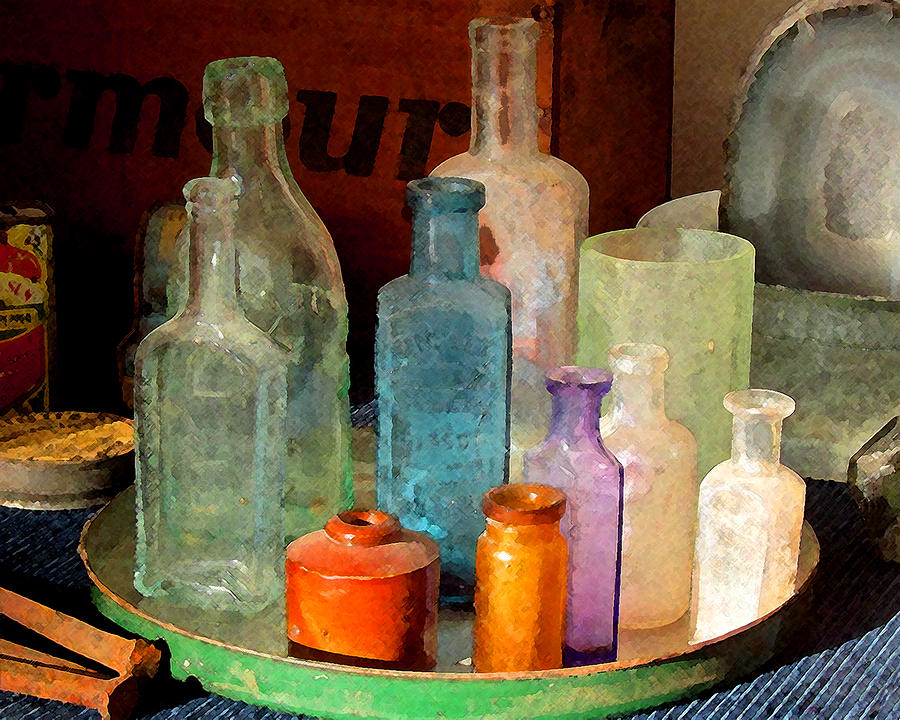 Glass Bottles Photograph by Timothy Bulone