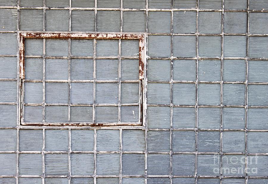 Abstract Photograph - Glass Brick Wall by Henrik Lehnerer