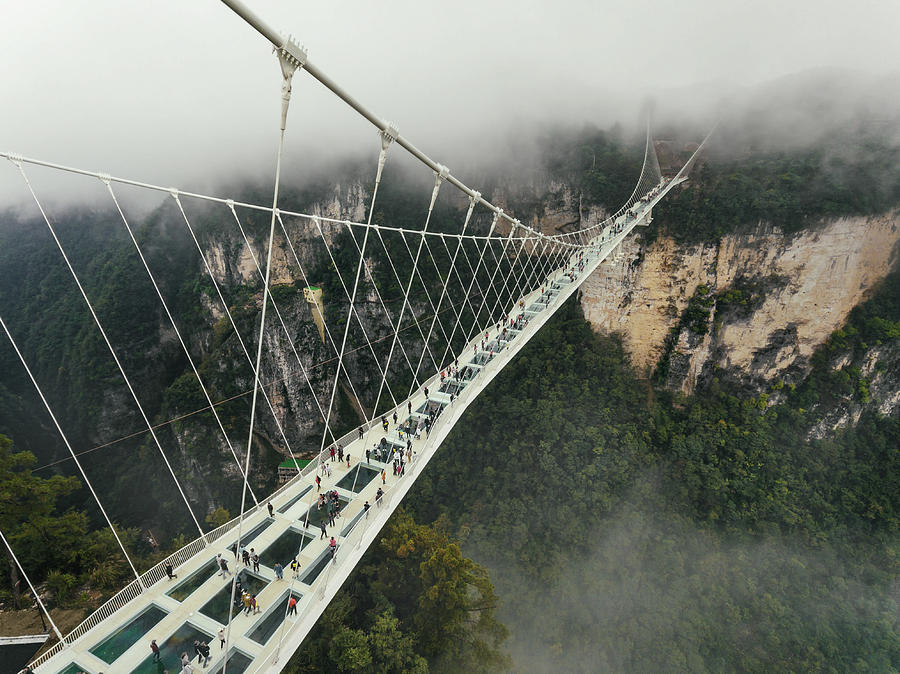 Glass bridge of Zhangjiajie China Photograph by MediaProduction