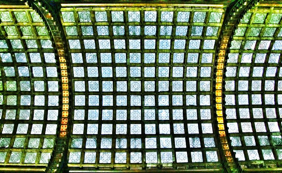 Glass Ceiling in Paris Court - Hungary - Budapest Photograph by Marianna Mills