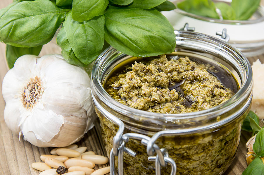 Glass Filled With Fresh Made Pesto Photograph