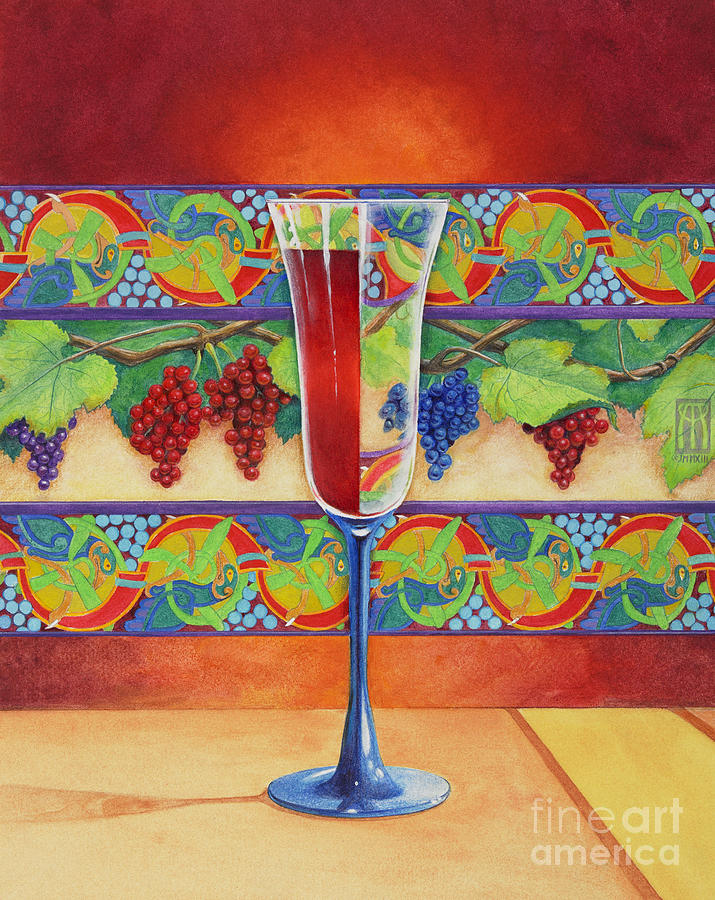 Wine Glass Half Full Painting by Melissa A Benson