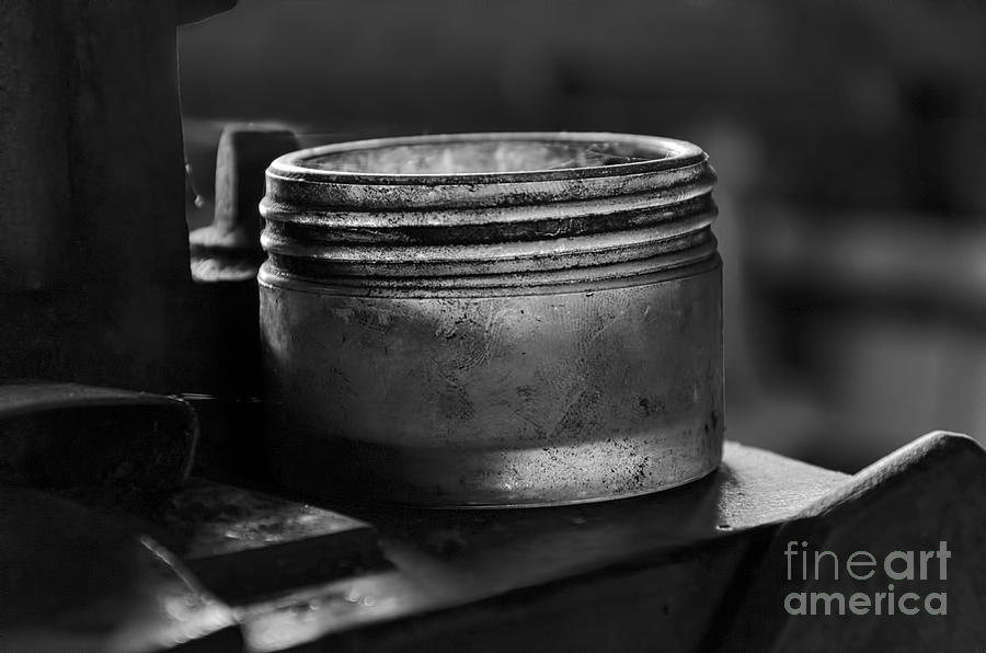 Jar Photograph - Glass jar mono by Steev Stamford Jar Photograph - Glass jar mono by Steev Stamford