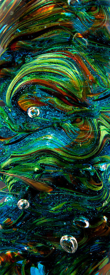 Glass Macro Abstract 13E7 Photograph by David Patterson