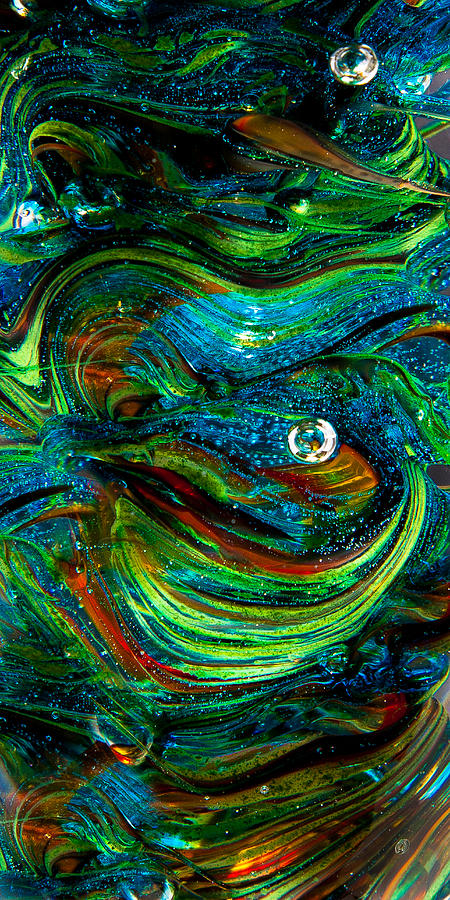Glass Macro Abstract 13E7A Photograph by David Patterson