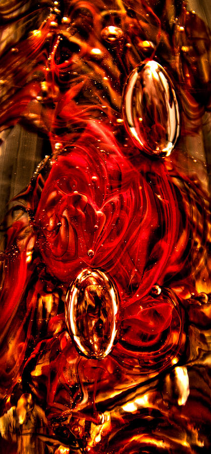 Glass Macro Abstract Crimson Photograph by David Patterson