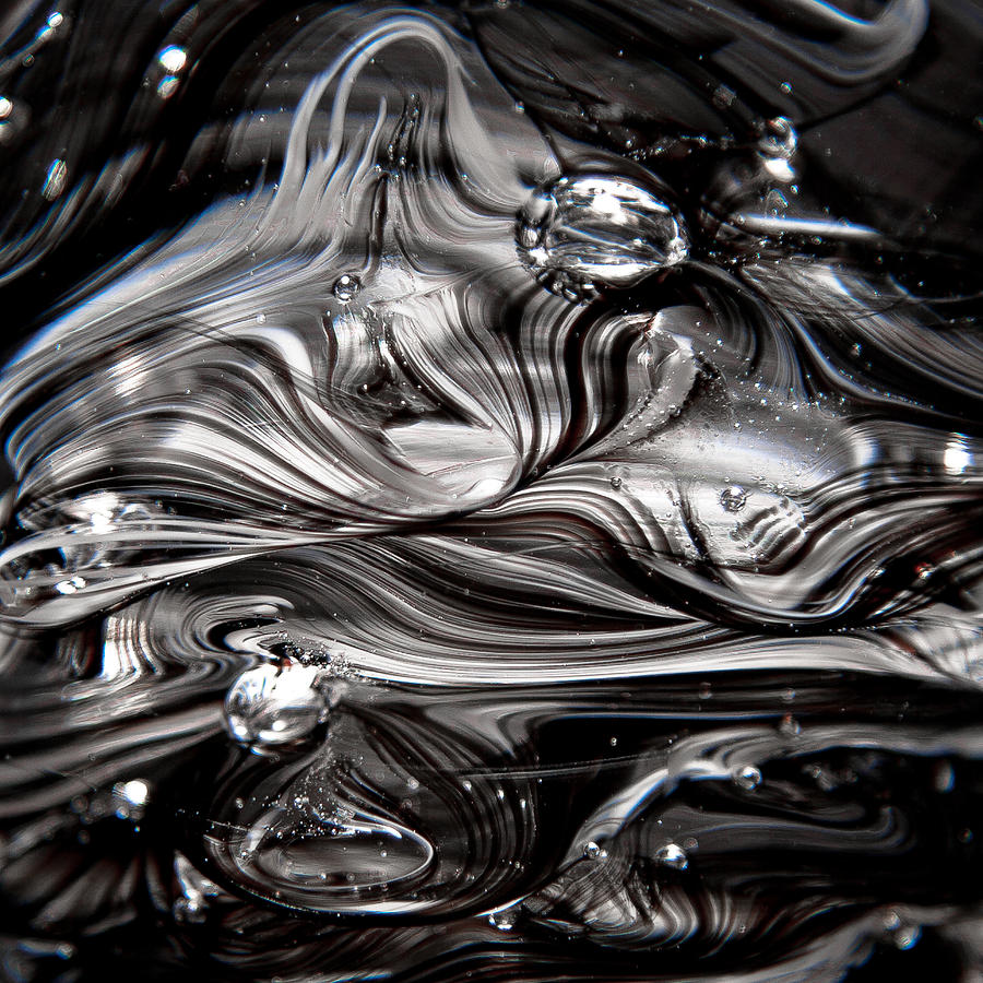 Glass Macro Abstract EBW Photograph by David Patterson