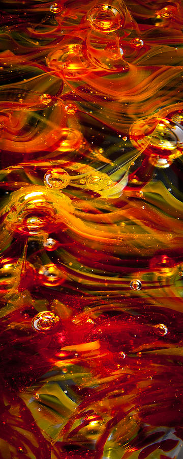 Abstract Photograph - Glass Macro Abstract - Molten Fire by David Patterson