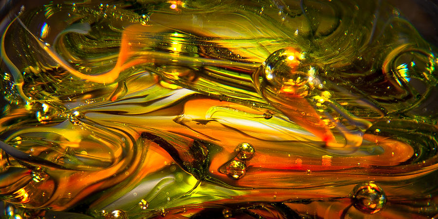 Abstract Photograph - Glass Macro Abstract RGO1 by David Patterson