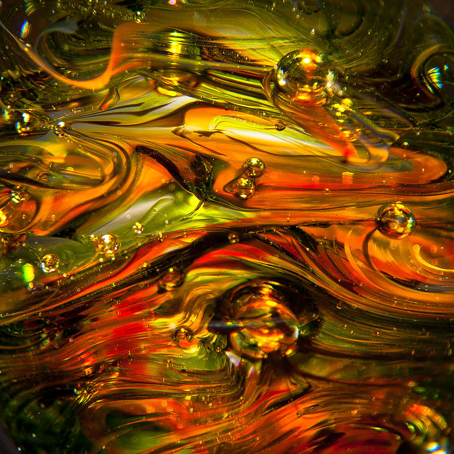 Abstract Photograph - Glass Macro Abstract RGO1SQ by David Patterson