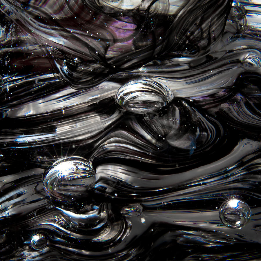 Glass Macro - Black And White II Photograph