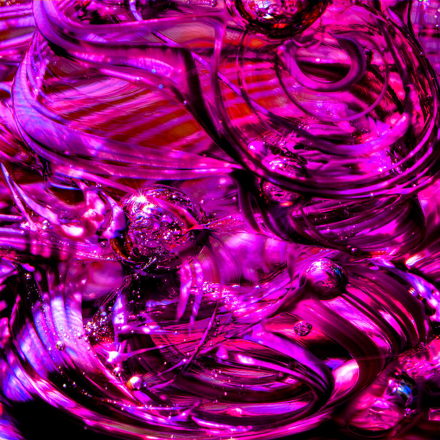 Abstract Photograph - Glass Macro - Hot Pinks by David Patterson