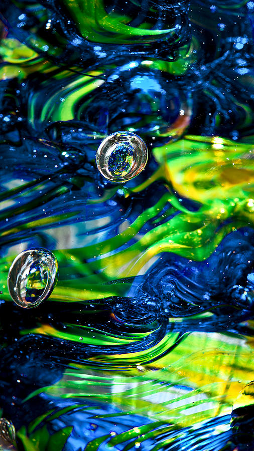 Glass Macro - Seahawks Blue and Green -13E4 Photograph by David Patterson