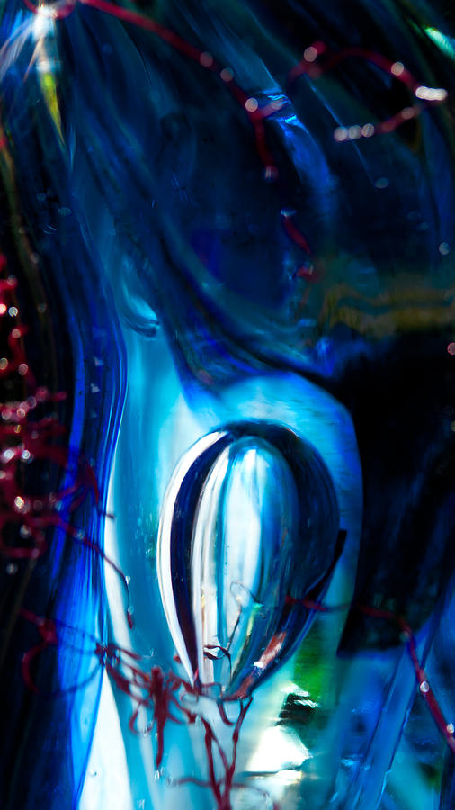 Abstract Photograph - Glass Macro - Trapped Bubble by David Patterson