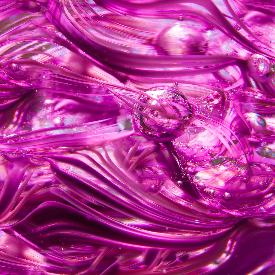 Glass Macro - Waves of Pink Photograph by David Patterson