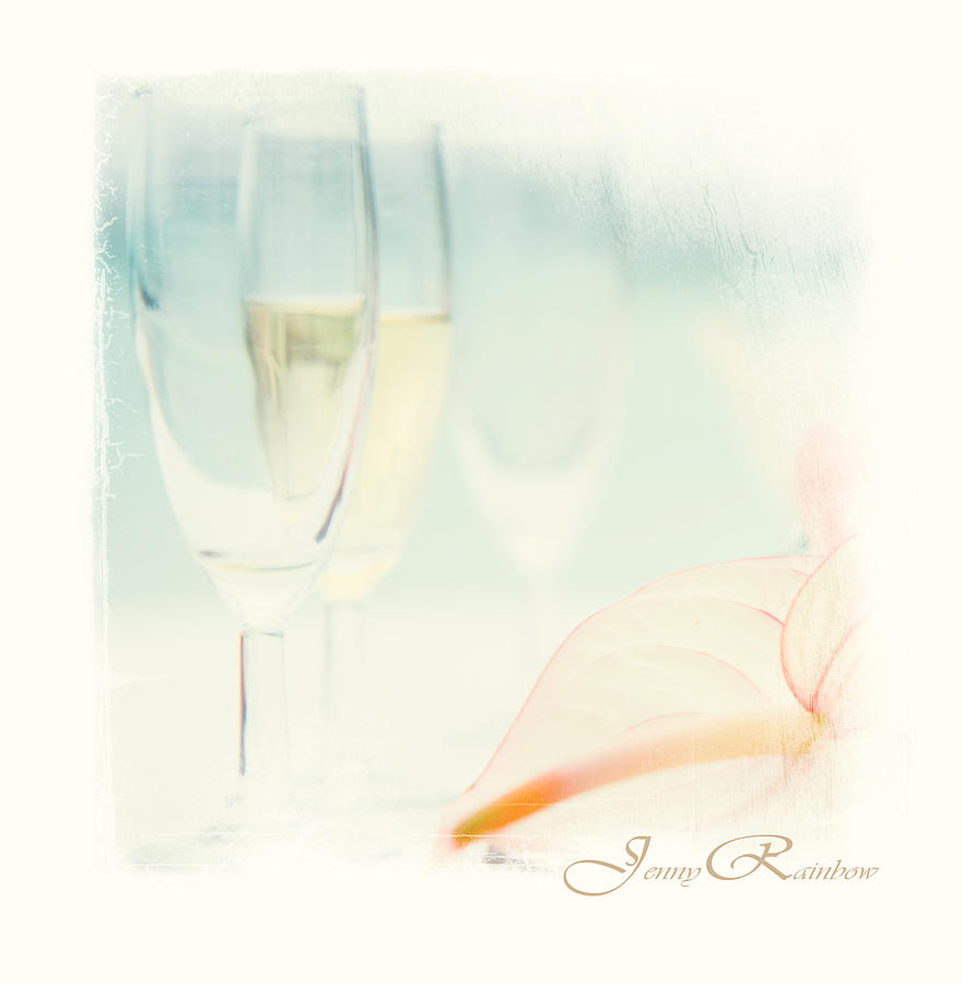 Glass of Champagne. Elegant KnickKnacks from JennyRainbow Photograph by Jenny Rainbow
