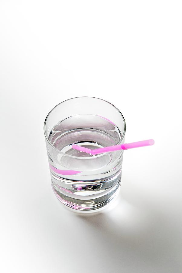 Glass Of Water With A Straw Photograph by Trevor Clifford Photography