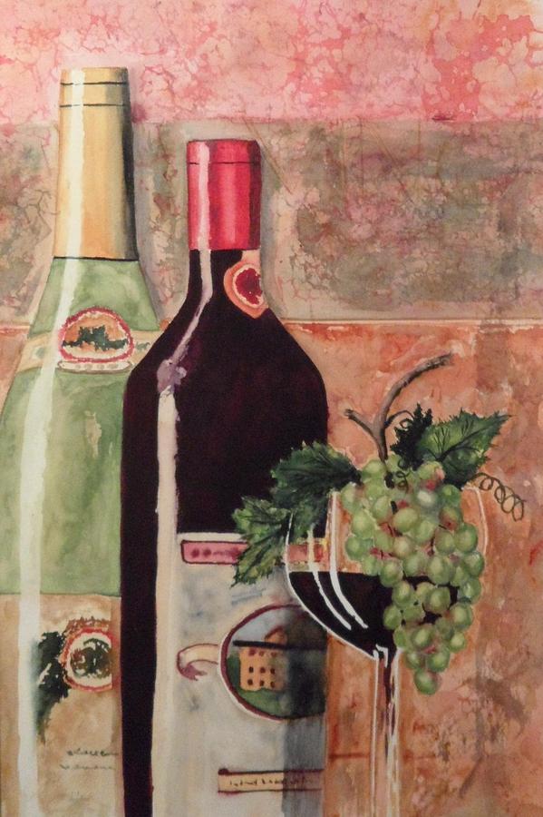 Glass of Wine Painting by Fabiene Mader - Pixels