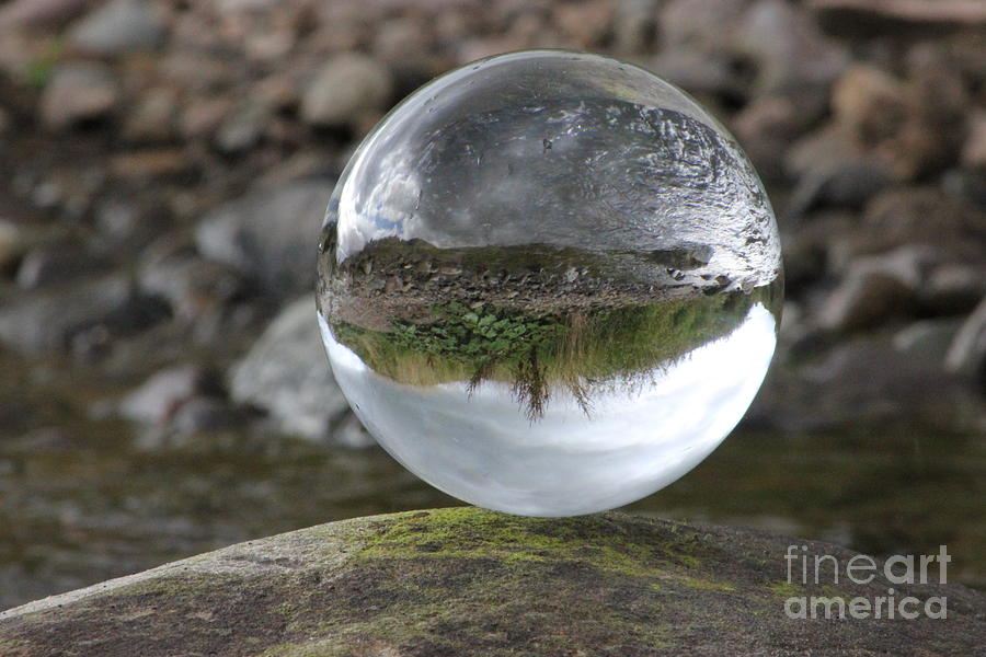 Landscape Photograph - Glass Sphere Landscape Reflection by Jonas Hennig