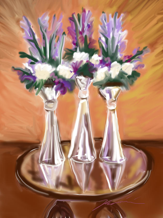 Glass Vases Painting by Jean Pacheco Ravinski