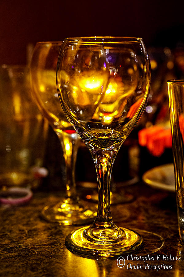 Glasses Aglow Photograph by Christopher Holmes