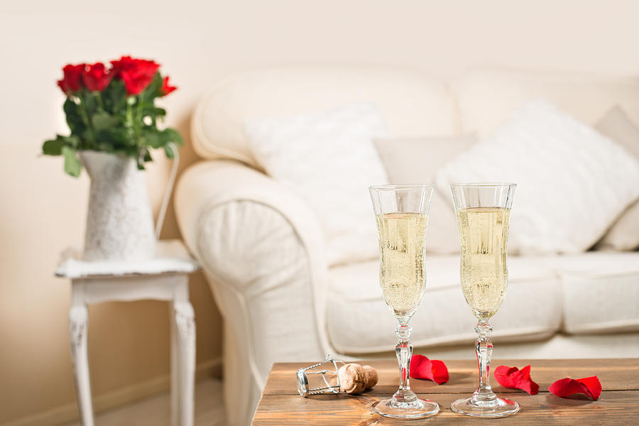 Rose Photograph - Glasses Of Champagne by Amanda Elwell