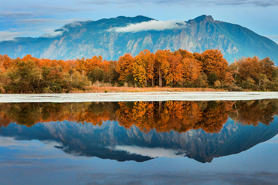 Mount Si Photograph - Glassy Reflections by Manju Shekhar Mount Si Photograph - Glassy Reflections by Manju Shekhar