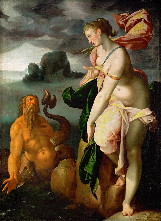 Glaucus and Scylla Painting by Bartholomeus Spranger