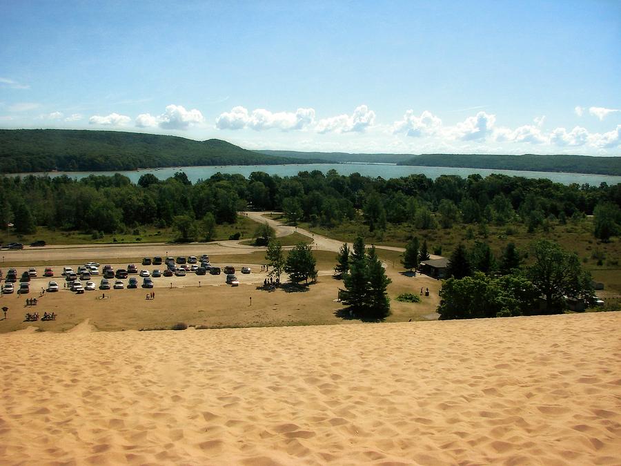 Glen Lake from the Dune Climb Photograph by Michelle Calkins