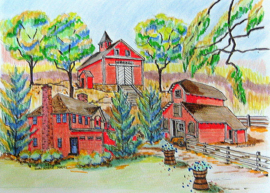 Glen Magna Farms Drawing by Paul Meinerth