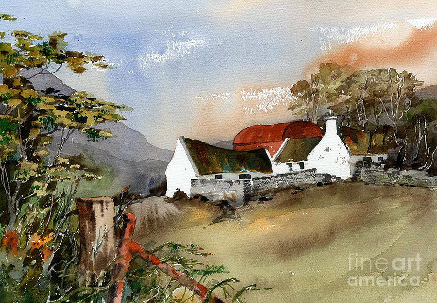 Cottage Painting - Glencree Enniskerry Wicklow by Val Byrne