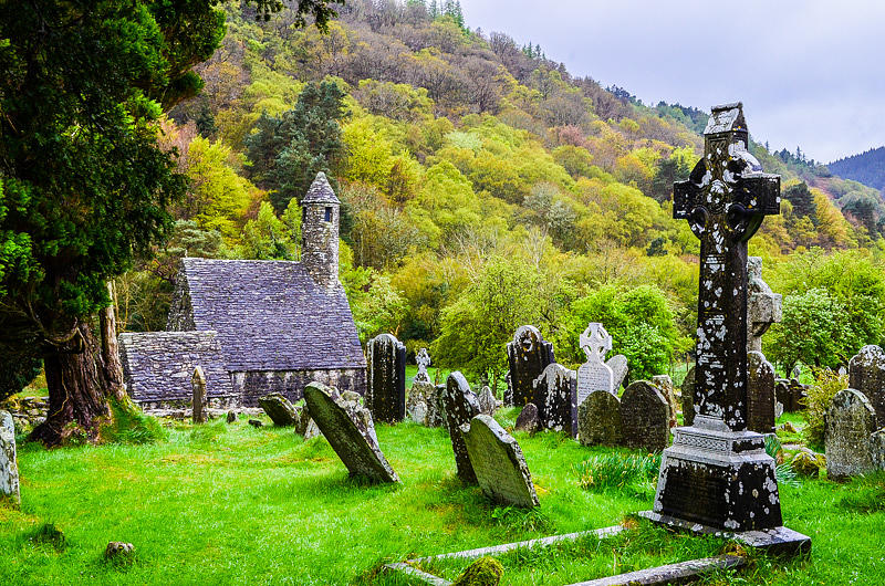 St. Kevin's Church Glendalough Cemetery Photograph by Scott Hartney