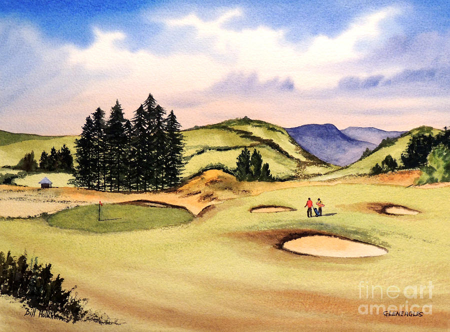 Gleneagles Golf Course Scotland Painting by Bill Holkham