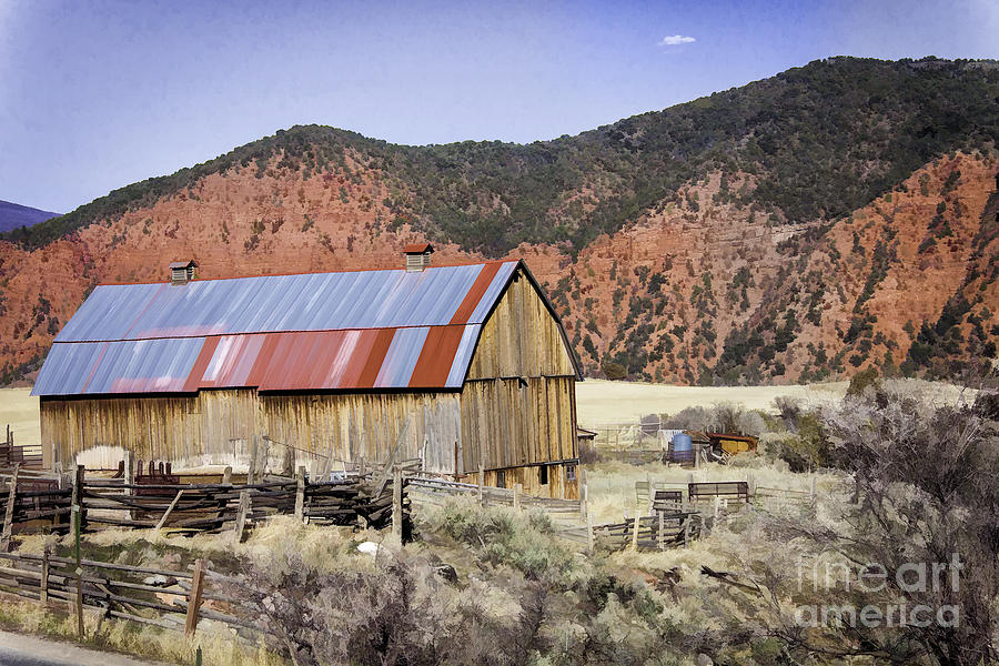 Glenwood Springs Barn Painting Photograph by Timothy Hacker