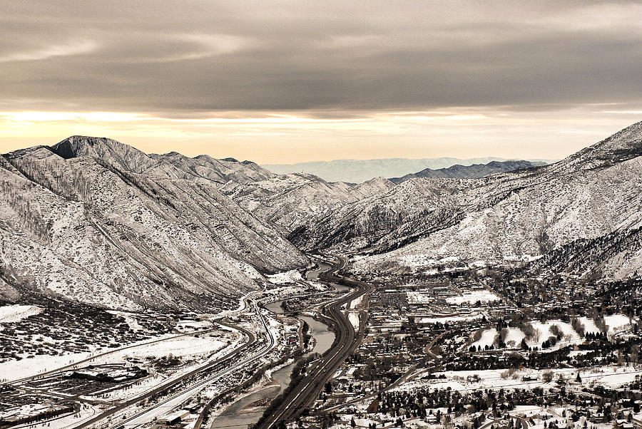 Glenwood Springs Canyon in Winter Photograph by Robert Meyers-Lussier