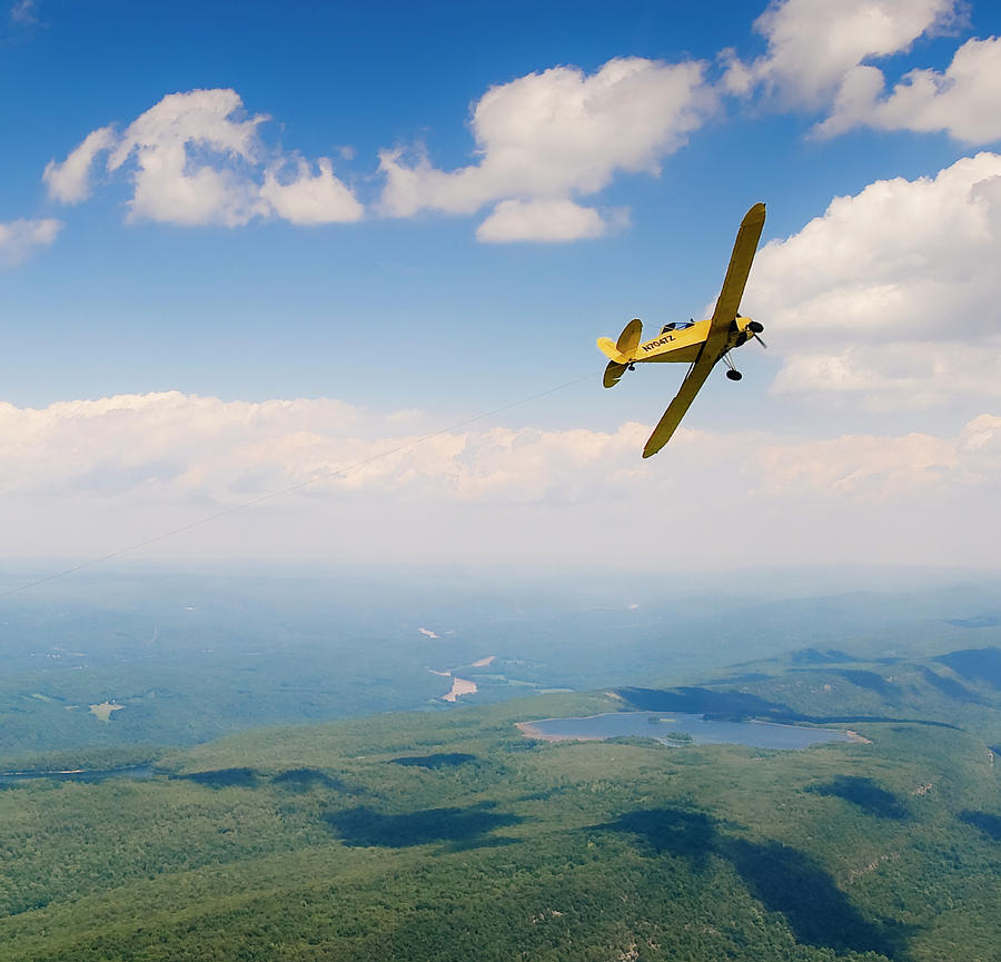 Glider Tow Plane Pulls Away In The Air Photograph by Kevin Steele - Pixels