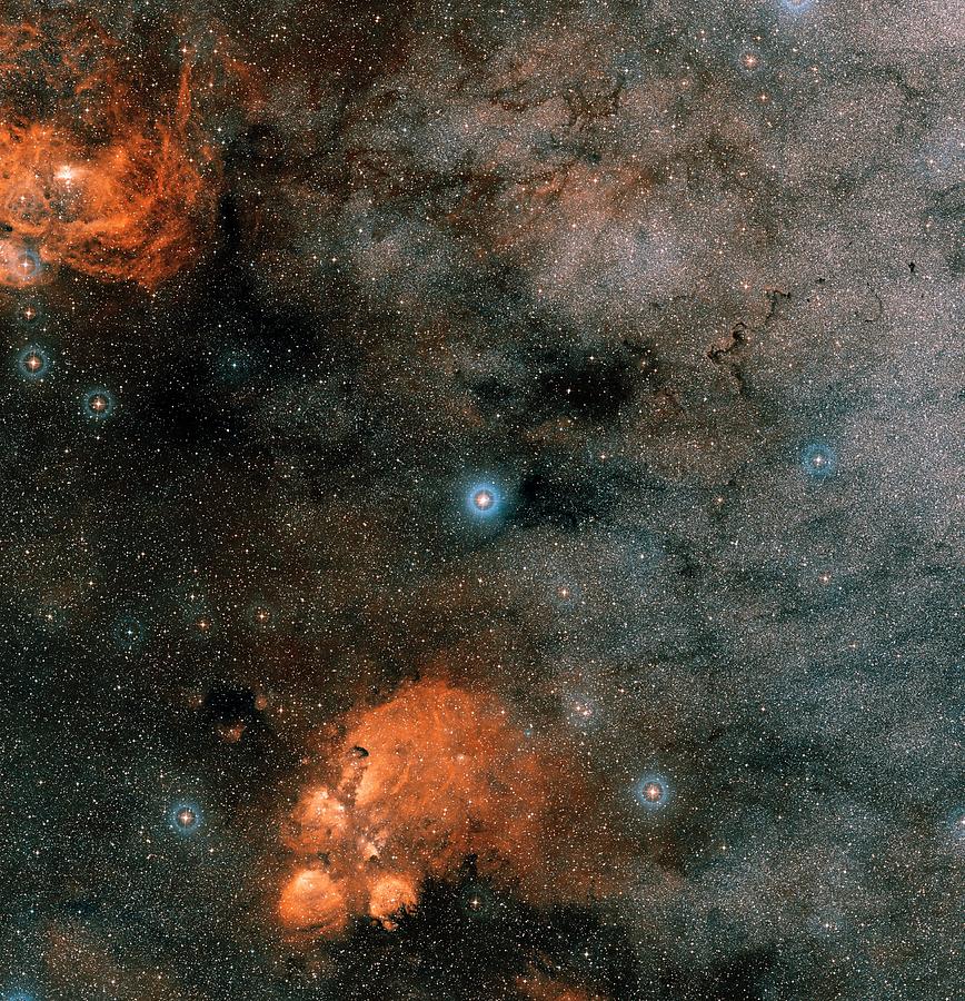 Space Photograph - Gliese 667 Triple-star System by Eso/digitized Sky Survey 2. Acknowledgement: Davide De Martin